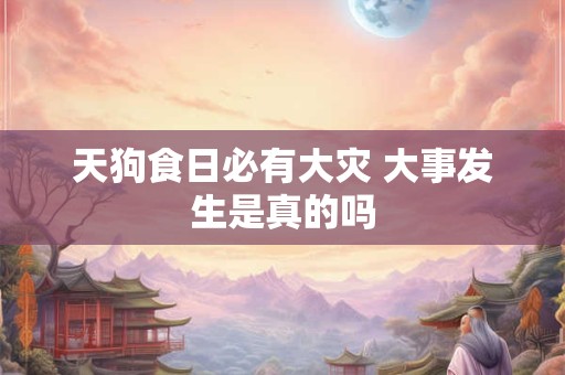 天狗食日必有大灾 大事发生是真的吗