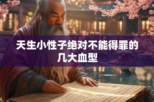 天生小性子绝对不能得罪的几大血型
