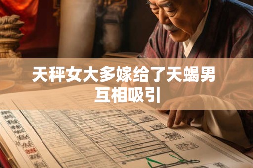 天秤女大多嫁给了天蝎男 互相吸引