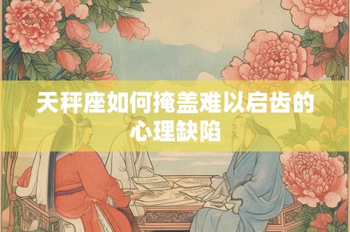 天秤座如何掩盖难以启齿的心理缺陷