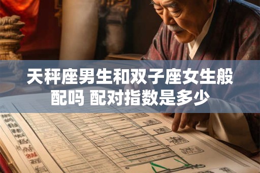 天秤座男生和双子座女生般配吗 配对指数是多少
