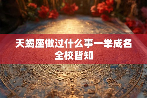天蝎座做过什么事一举成名全校皆知
