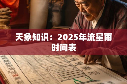 天象知识：2025年流星雨时间表