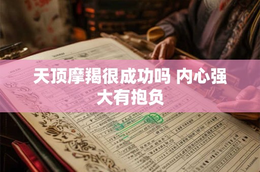 天顶摩羯很成功吗 内心强大有抱负