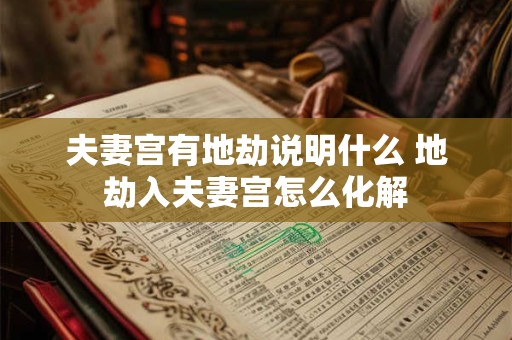 夫妻宫有地劫说明什么 地劫入夫妻宫怎么化解