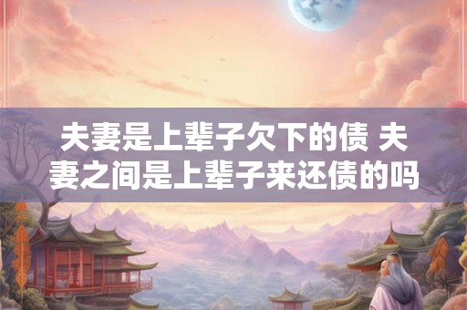 夫妻是上辈子欠下的债 夫妻之间是上辈子来还债的吗
