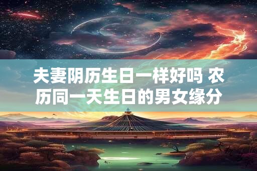 夫妻阴历生日一样好吗 农历同一天生日的男女缘分