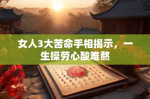 女人3大苦命手相 快来看看你有没有