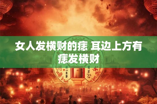 女人发横财的痣 耳边上方有痣发横财