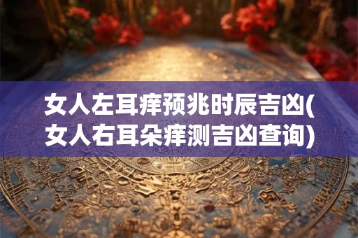详细阅读:女人左耳痒预兆时辰吉凶(女人右耳朵痒测吉凶查询) 女人左耳痒预兆时辰吉凶(女人右耳朵痒测吉凶查询)