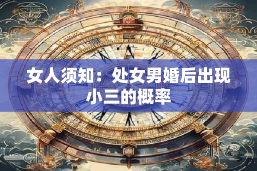 女人须知：处女男婚后出现小三的概率