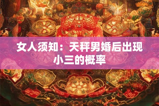 女人须知：天秤男婚后出现小三的概率
