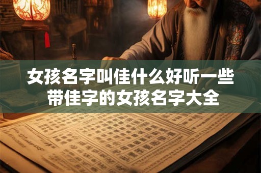 女孩名字叫佳什么好听一些 带佳字的女孩名字大全