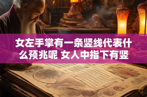 女左手掌有一条竖线代表什么预兆呢 女人中指下有竖纹手相