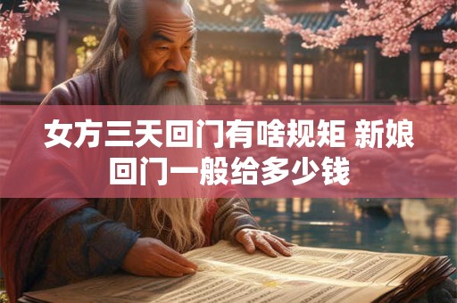 女方三天回门有啥规矩 新娘回门一般给多少钱