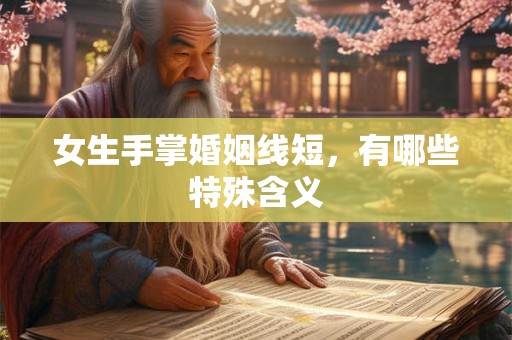 女生手掌婚姻线短，有哪些特殊含义