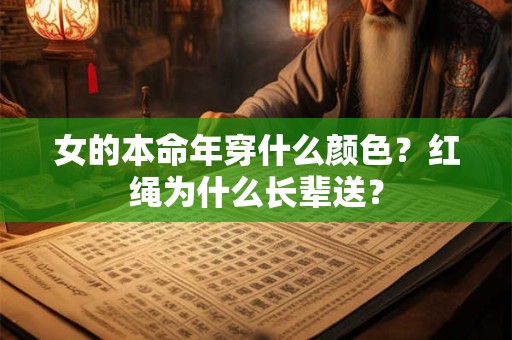 女的本命年穿什么颜色？红绳为什么长辈送？