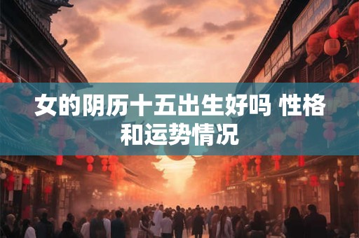 女的阴历十五出生好吗 性格和运势情况