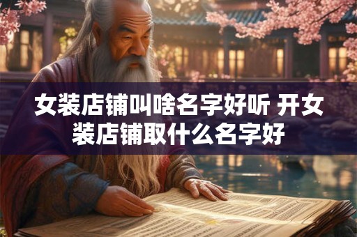 女装店铺叫啥名字好听 开女装店铺取什么名字好