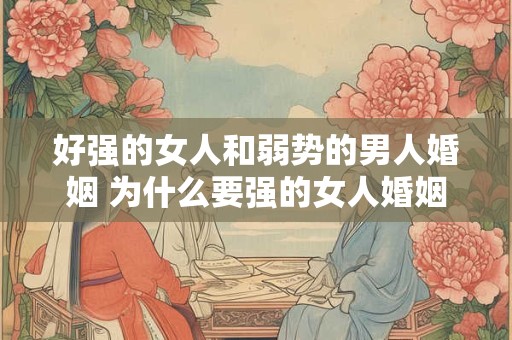 好强的女人和弱势的男人婚姻 为什么要强的女人婚姻一般不好