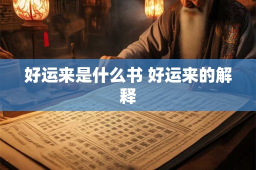好运来是什么书 好运来的解释