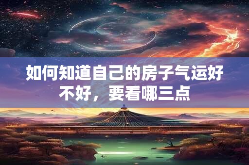 如何知道自己的房子气运好不好，要看哪三点