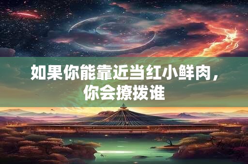 如果你能靠近当红小鲜肉，你会撩拨谁