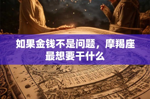 如果金钱不是问题，巨蟹座最想要干什么