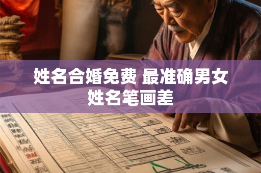 姓名合婚免费 最准确男女姓名笔画差