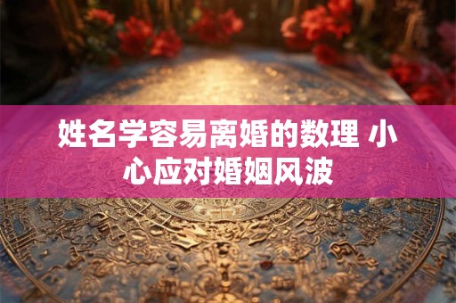 姓名学容易离婚的数理 小心应对婚姻风波