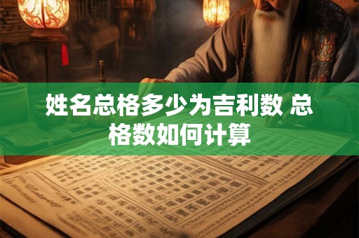 姓名总格多少为吉利数 总格数如何计算