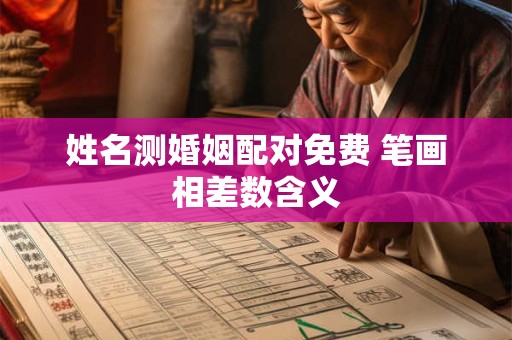 姓名测婚姻配对免费 笔画相差数含义