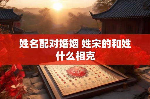 姓名配对婚姻 姓宋的和姓什么相克