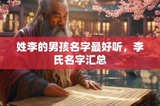 姓李的男孩名字最好听，李氏名字汇总