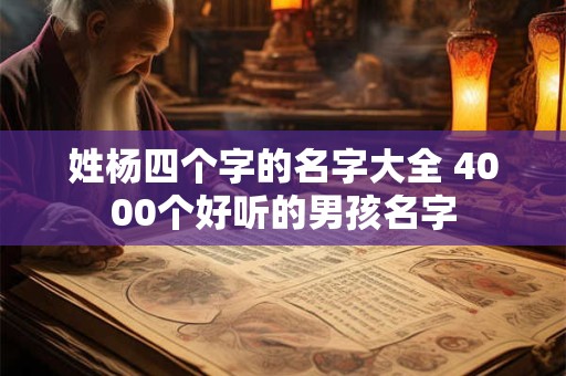姓杨四个字的名字大全 4000个好听的男孩名字