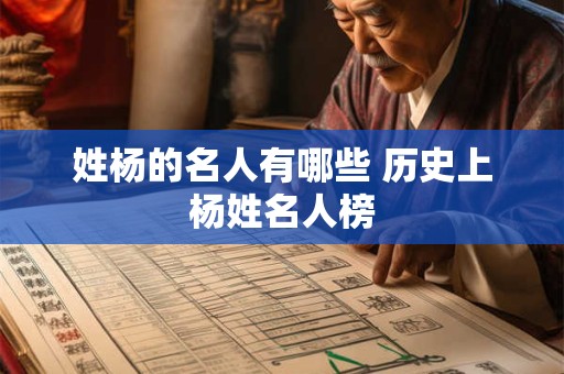 姓杨的名人有哪些 历史上杨姓名人榜