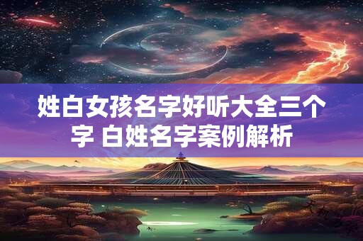 姓白女孩名字好听大全三个字 白姓名字案例解析