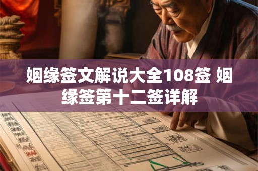 姻缘签文解说大全108签 姻缘签第十二签详解