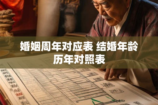婚姻周年对应表 结婚年龄历年对照表
