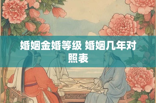 婚姻金婚等级 婚姻几年对照表