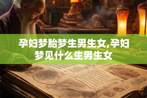 孕妇梦胎梦生男生女,孕妇梦见什么生男生女