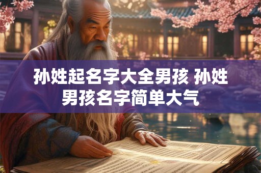 孙姓起名字大全男孩 孙姓男孩名字简单大气