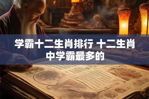 学霸十二生肖排行 十二生肖中学霸最多的