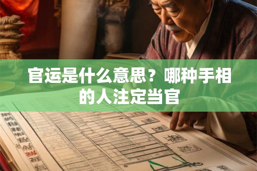 官运是什么意思？哪种手相的人注定当官