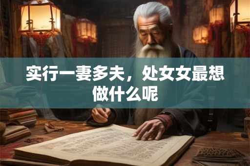实行一妻多夫，处女女最想做什么呢