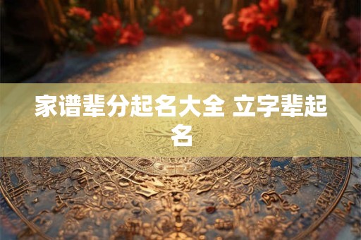 家谱辈分起名大全 立字辈起名