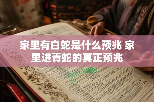 家里有白蛇是什么预兆 家里进青蛇的真正预兆