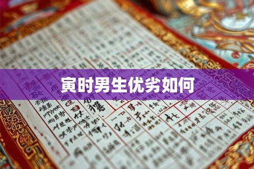 寅时男生优劣如何