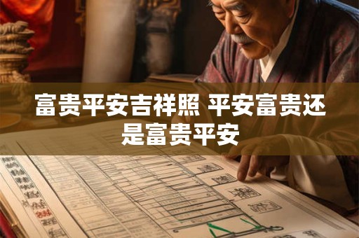 富贵平安吉祥照 平安富贵还是富贵平安