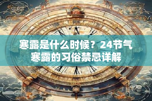 寒露是什么时候？24节气寒露的习俗禁忌详解